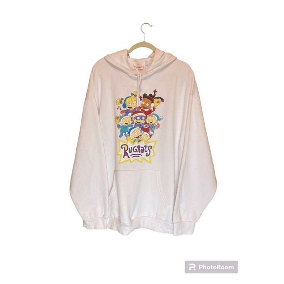 Nickelodeon Sweaters - Rugrats Hoodie Sweatshirt Unisex White Vintage Nickelodeon Size 2X